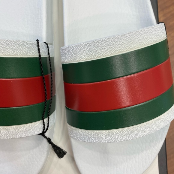 GUCCI Pursuit 72 Slides Men’s Rubber Sandal White 308234 Sz 10 G Read Descriptio - Picture 6 of 8